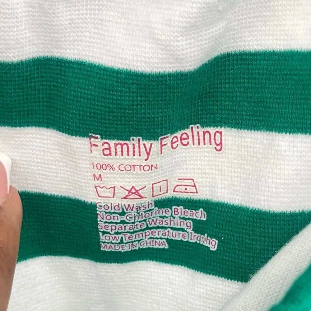 Family Feeling What The Elf Christmas Lounge Pajama Set Green Medium Cotton